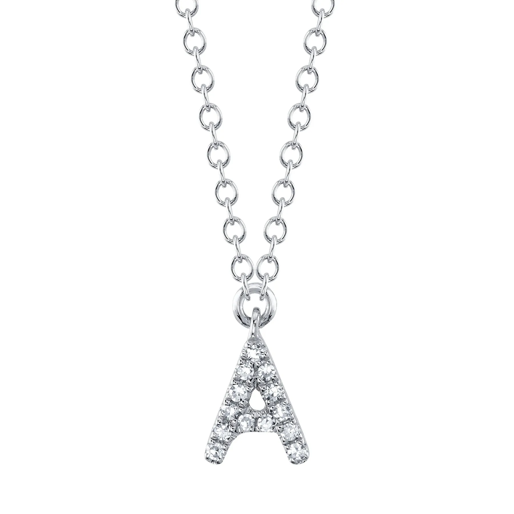 14K Gold Diamond Initial Necklace