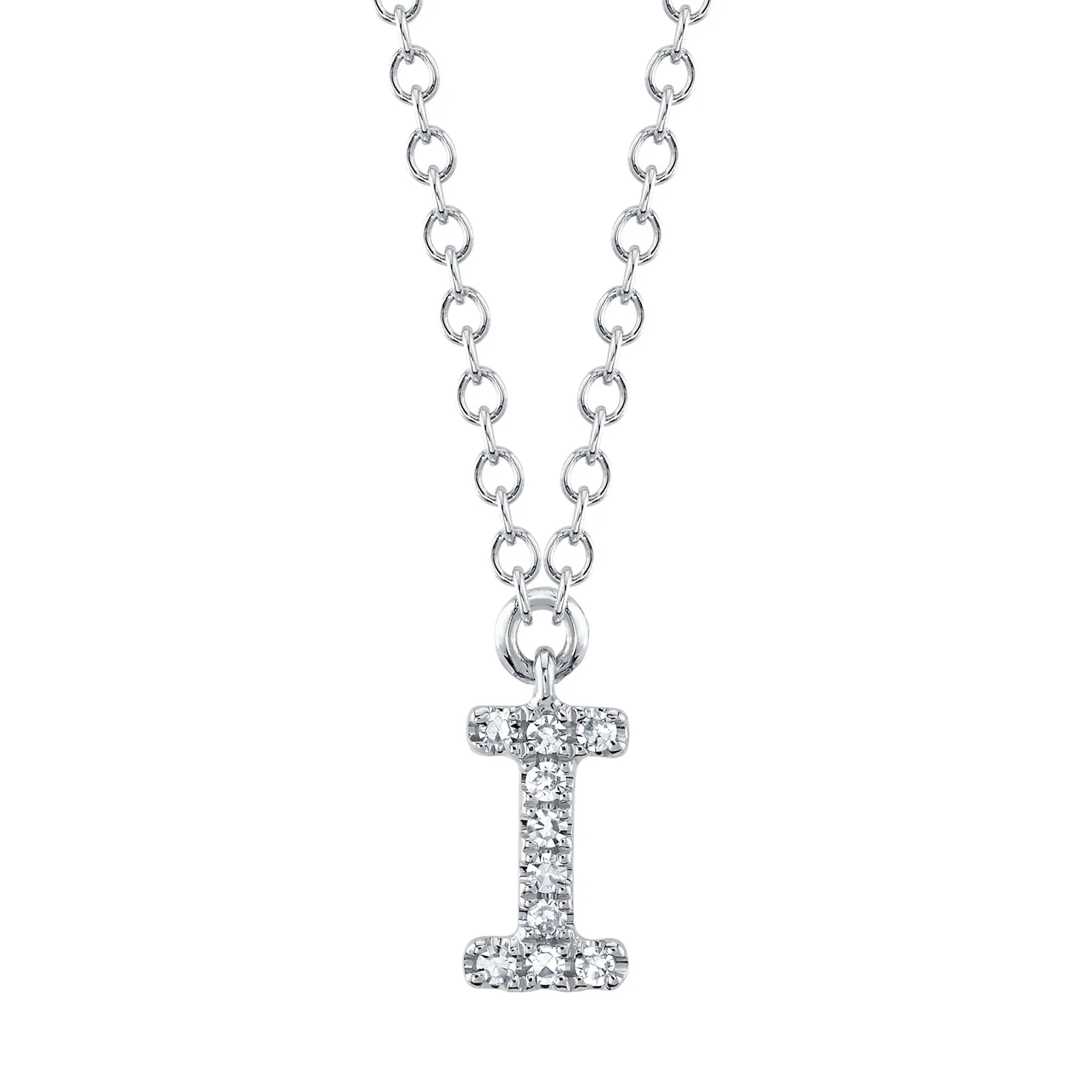 14K Gold Diamond Initial Necklace