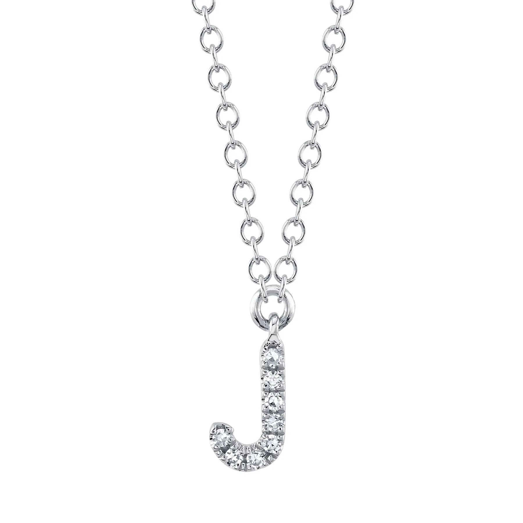 14K Gold Diamond Initial Necklace