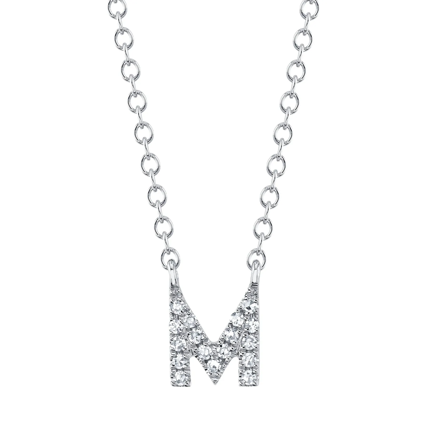 14K Gold Diamond Initial Necklace