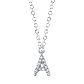 14K Gold Diamond Initial Necklace