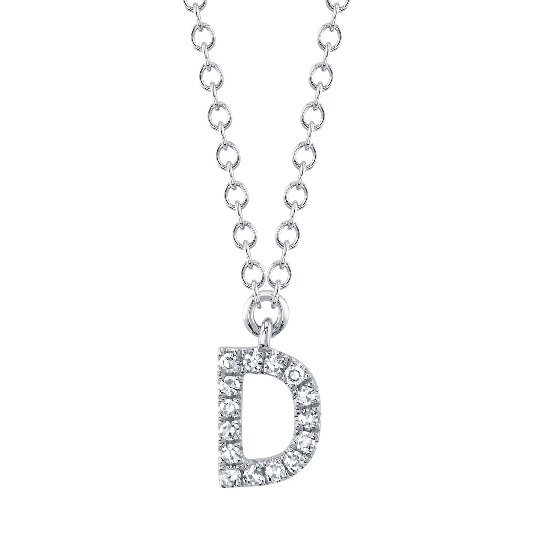 14K Gold Diamond Initial Necklace