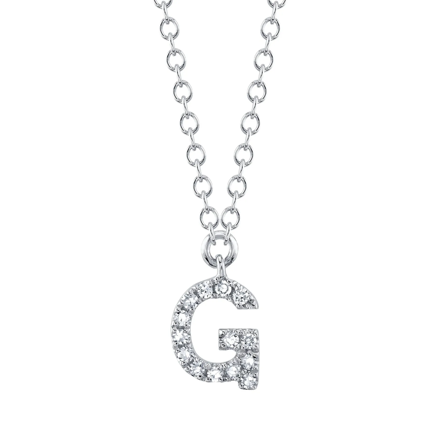 14K Gold Diamond Initial Necklace