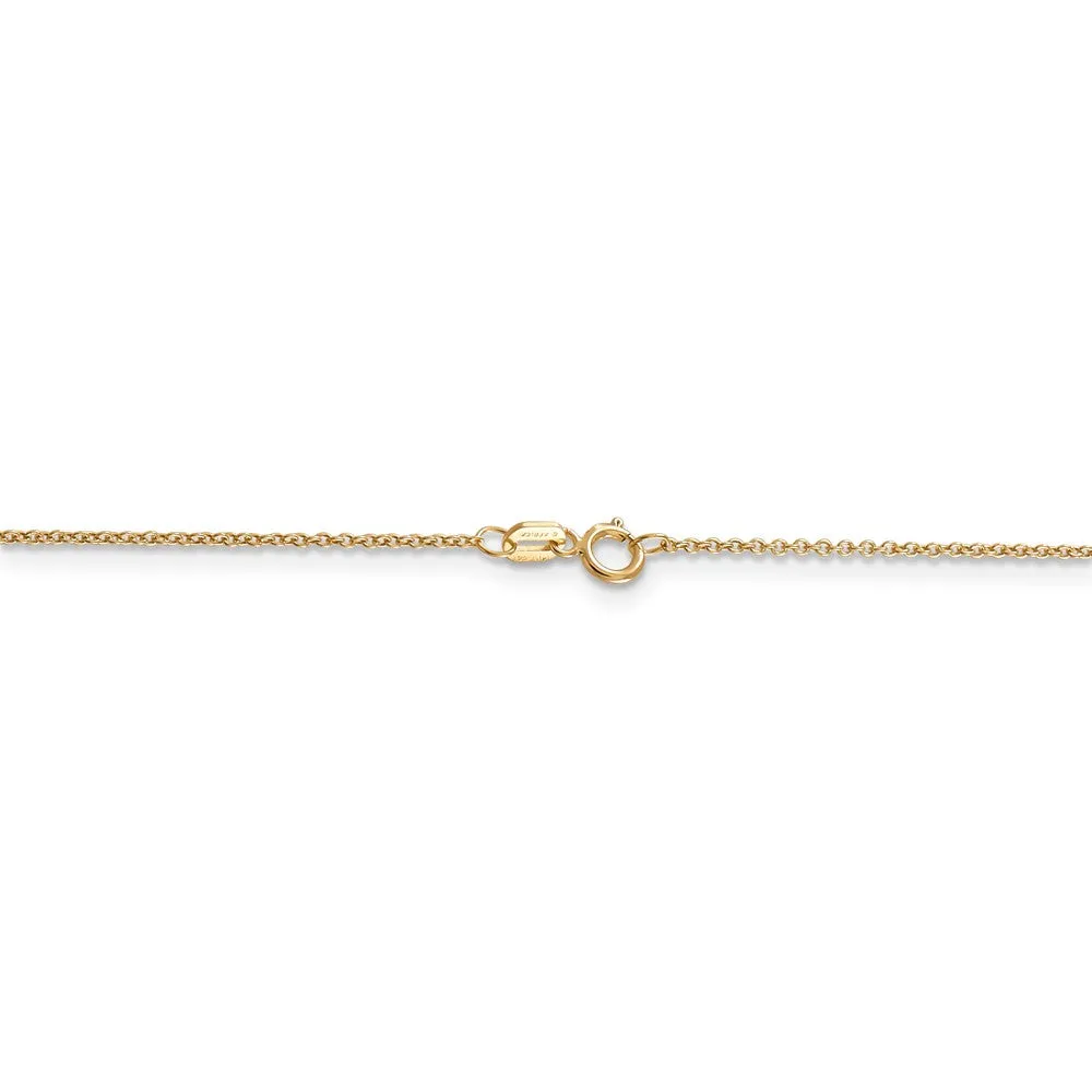 14k Yellow Gold 2D Jumping Dolphin Necklace