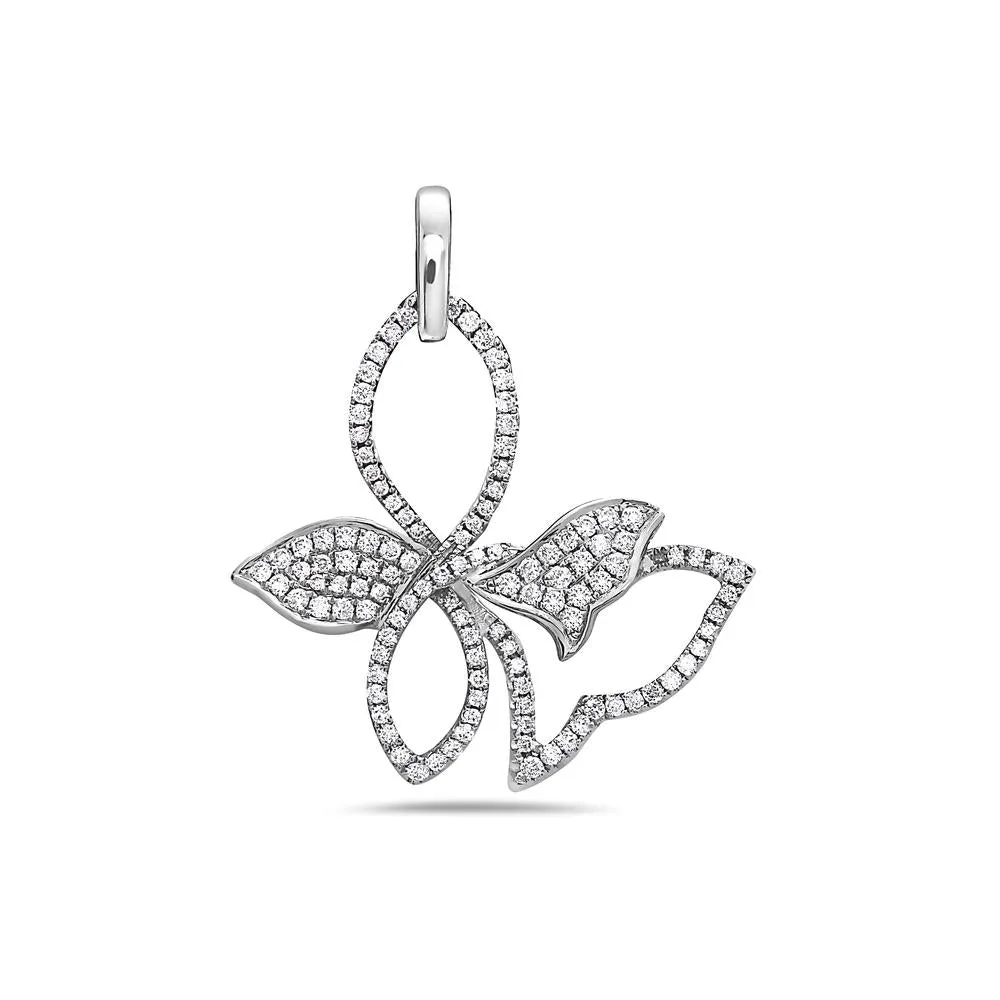 18K White Gold Tie knot Women's Pendant with 0.74CT Diamonds