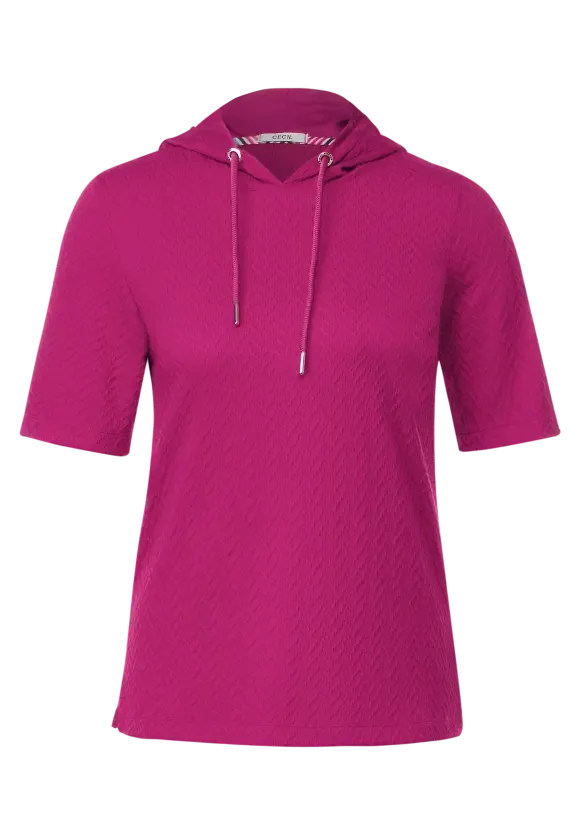 320230- Pink Short Sleeve Hoody - Cecil