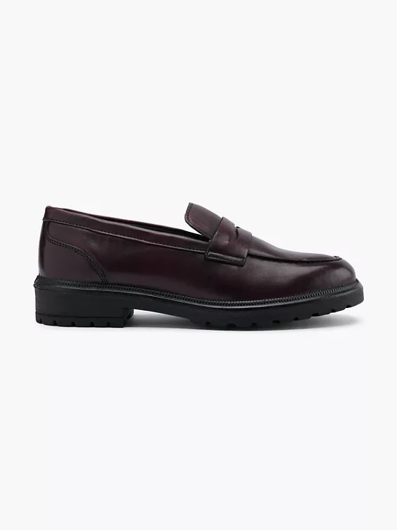 5th Avenue  Bordeaux Leather Flat Loafer