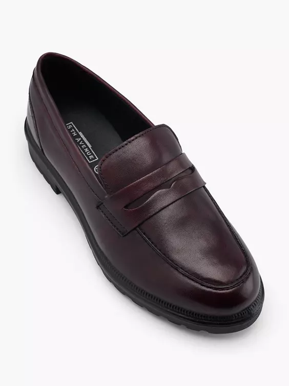 5th Avenue  Bordeaux Leather Flat Loafer