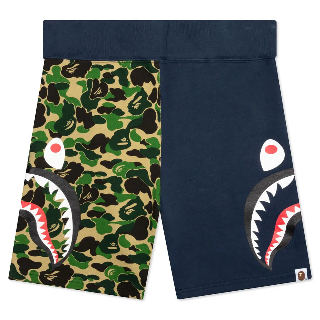 Abc Camo Side Shark Sweat Shorts - Green