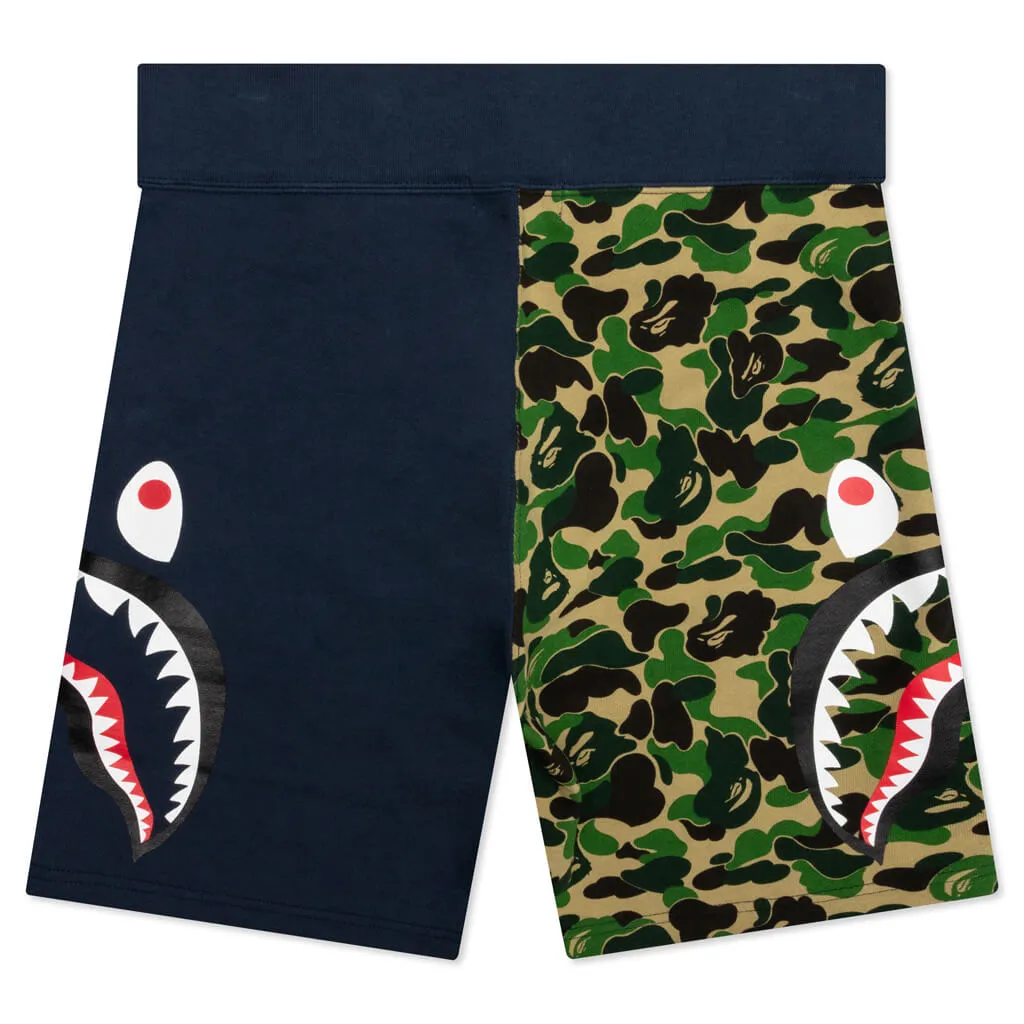 Abc Camo Side Shark Sweat Shorts - Green