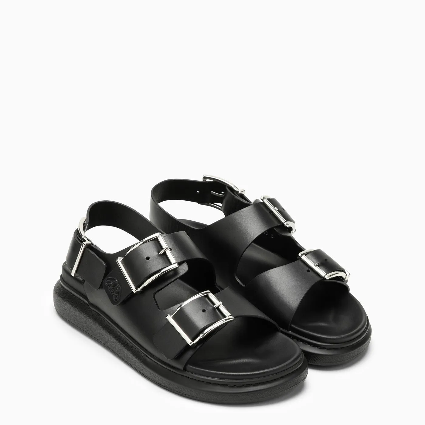 Alexander McQueen    Alexander Mc Queen Black Leather Sandal