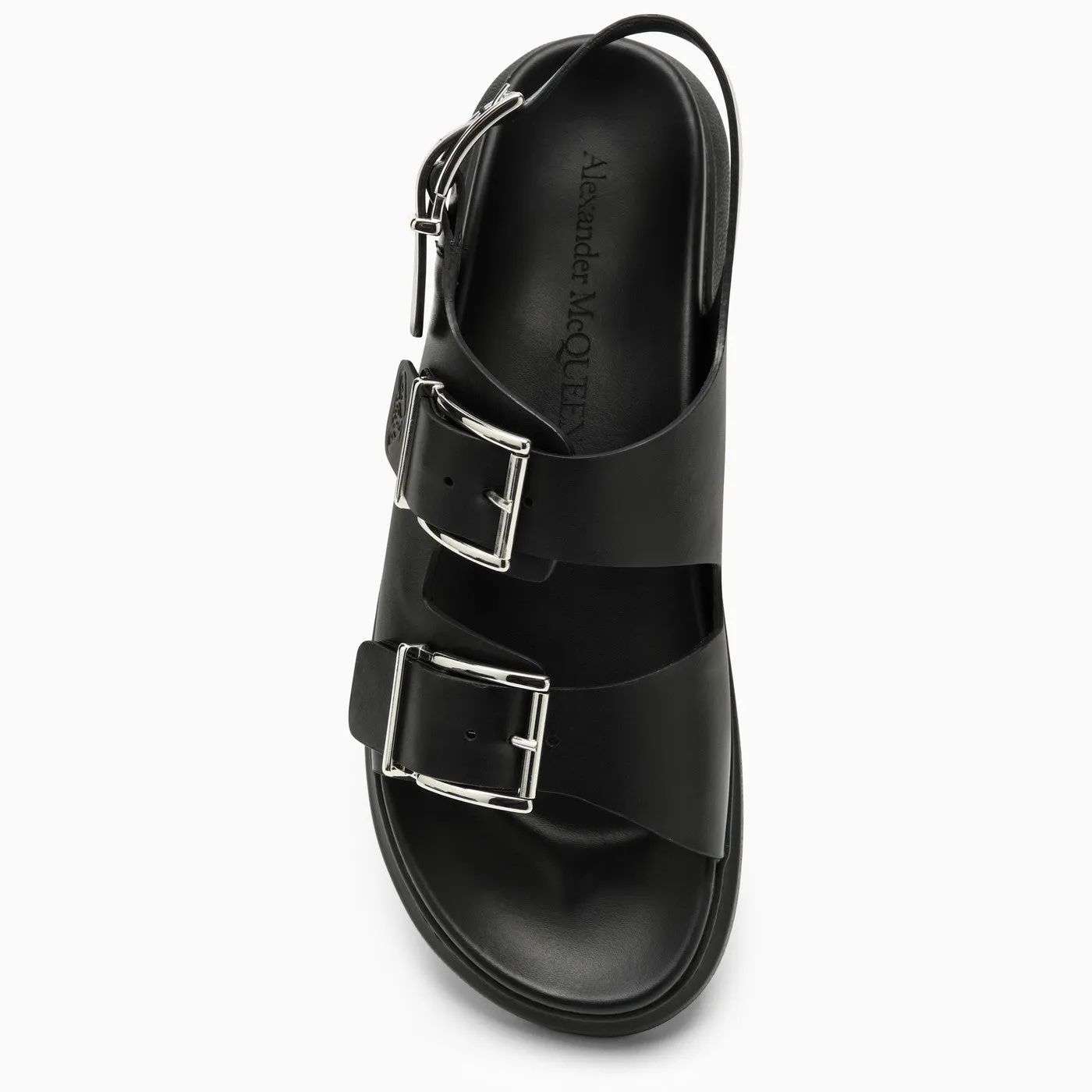 Alexander McQueen    Alexander Mc Queen Black Leather Sandal