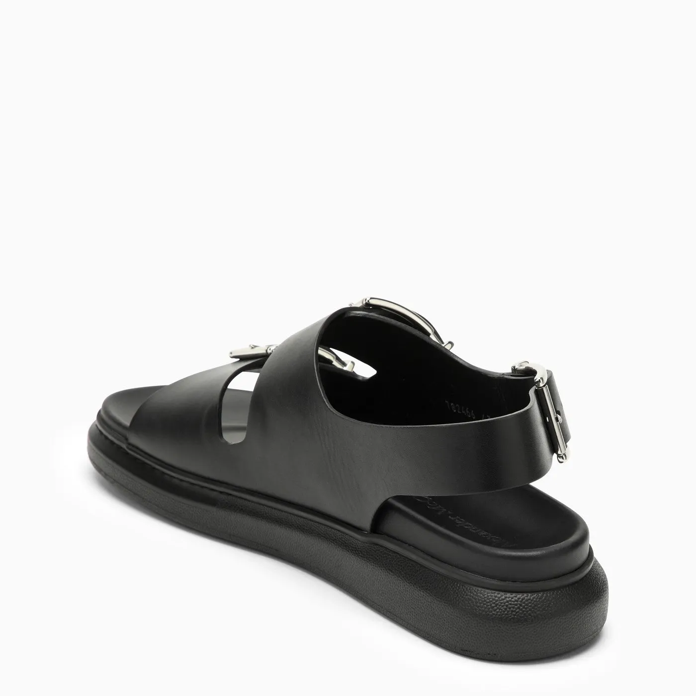 Alexander McQueen    Alexander Mc Queen Black Leather Sandal