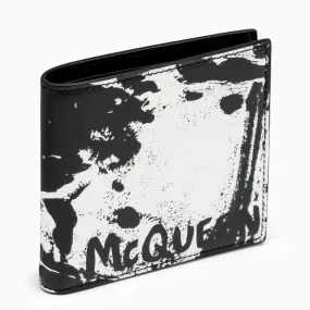 Alexander McQueen    Alexander Mc Queen Black/White Leather Wallet With Logo