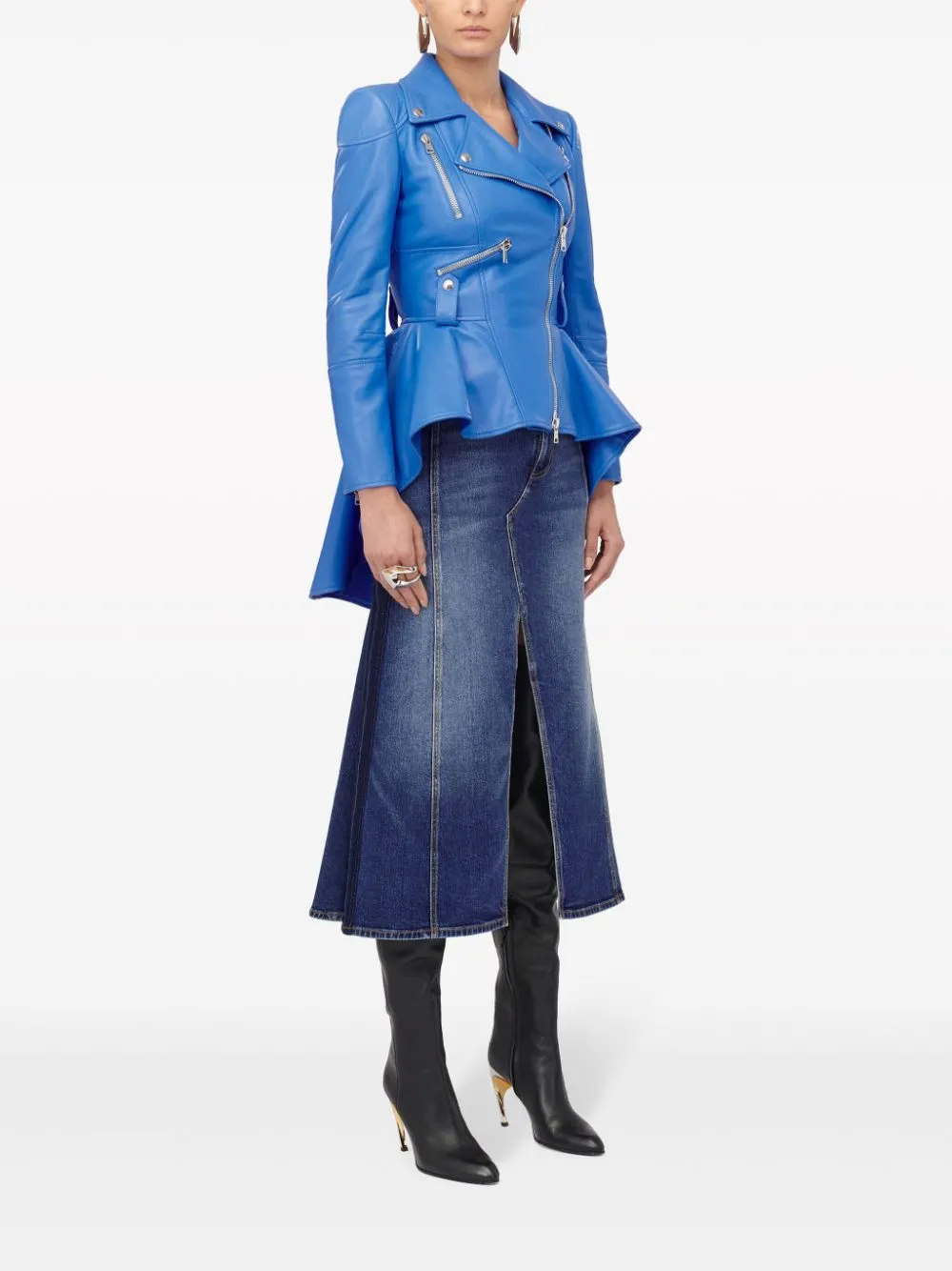 Alexander McQueen    Alexander Mc Queen Denim Midi Skirt