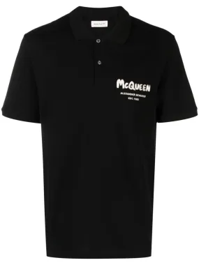 Alexander McQueen    Alexander Mc Queen Graffiti Cotton Polo Shirt