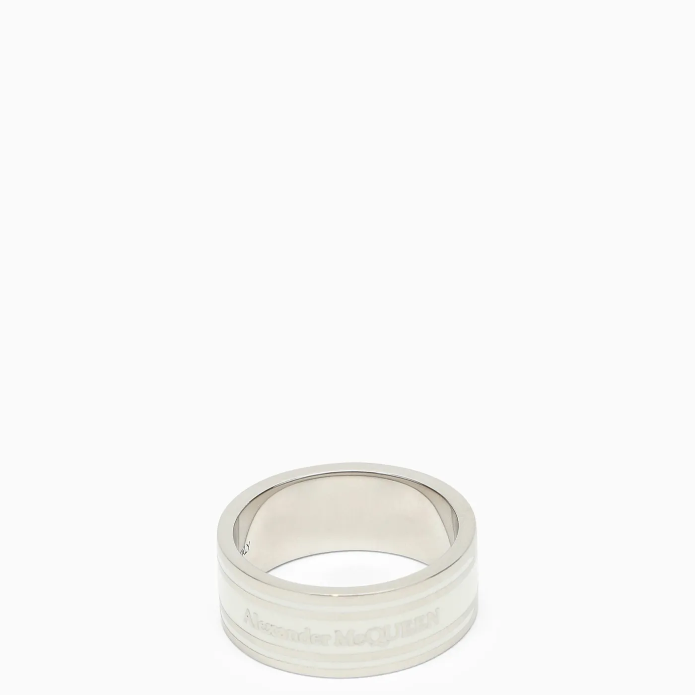 Alexander McQueen    Alexander Mc Queen Ivory Ring With Logo