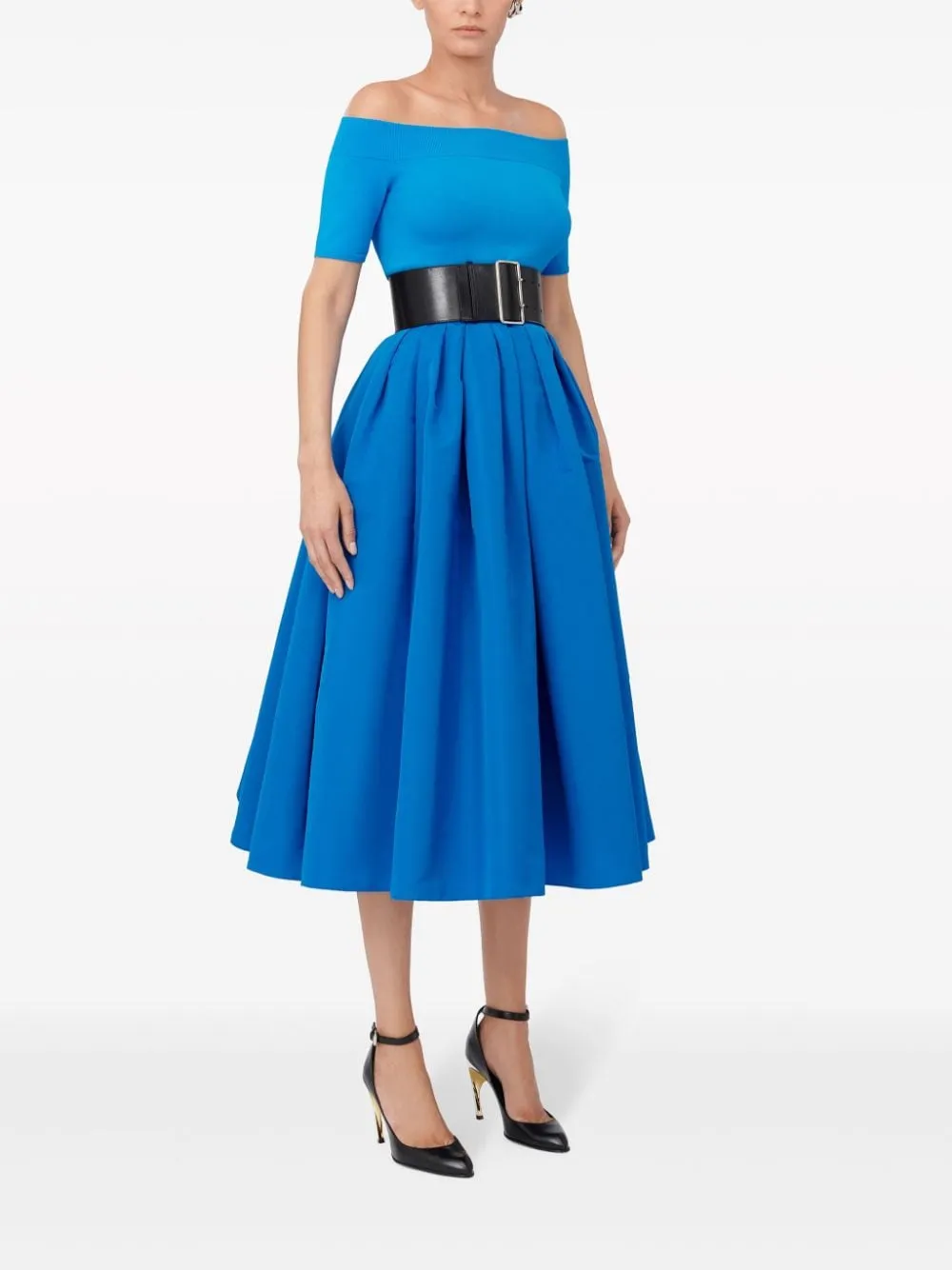 Alexander McQueen    Alexander Mc Queen Pleated Flared Midi Skirt