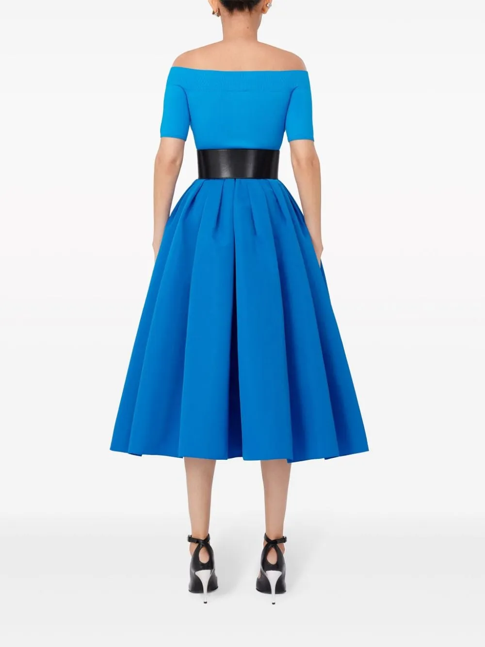 Alexander McQueen    Alexander Mc Queen Pleated Flared Midi Skirt