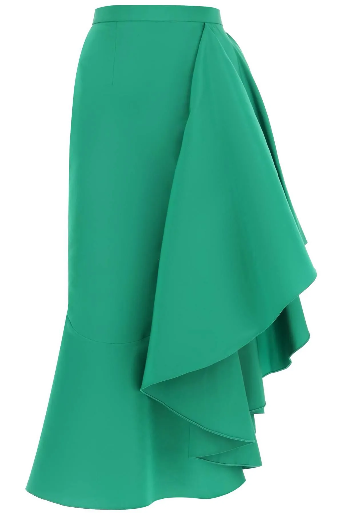 Alexander McQueen    Alexander Mcqueen Asymmetric Skirt With Maxi Flounce