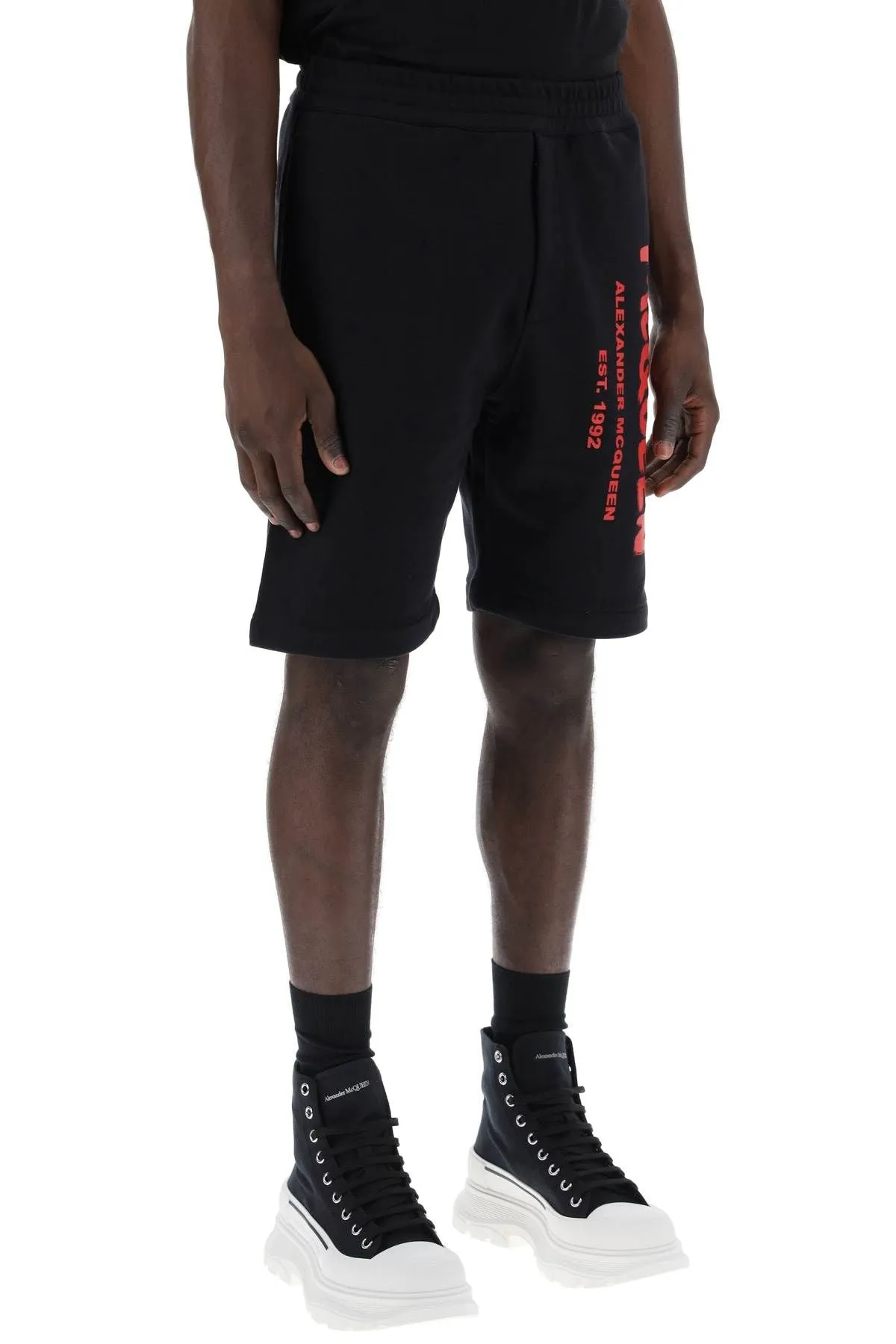 Alexander McQueen    Alexander Mcqueen Jersey Graffiti Sweatshorts