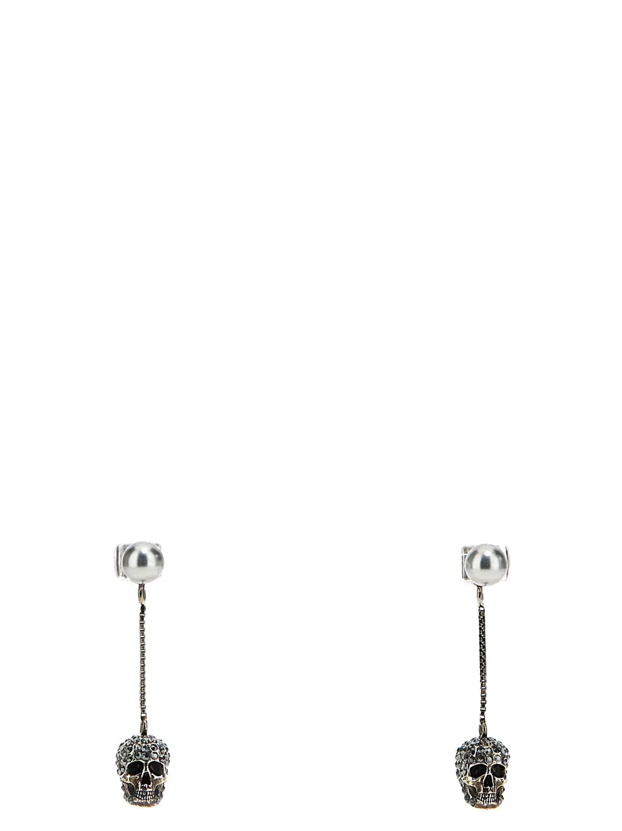 Alexander McQueen    Alexander Mcqueen 'Skull' Pearl Earrings