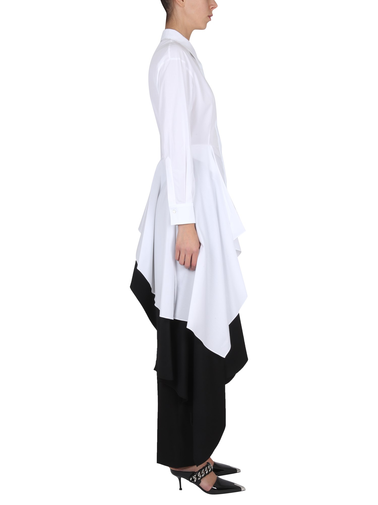 ALEXANDER McQUEEN    ASYMMETRIC POPLIN SHIRT