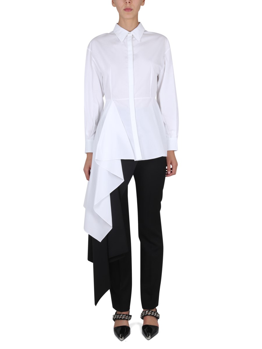 ALEXANDER McQUEEN    ASYMMETRIC POPLIN SHIRT