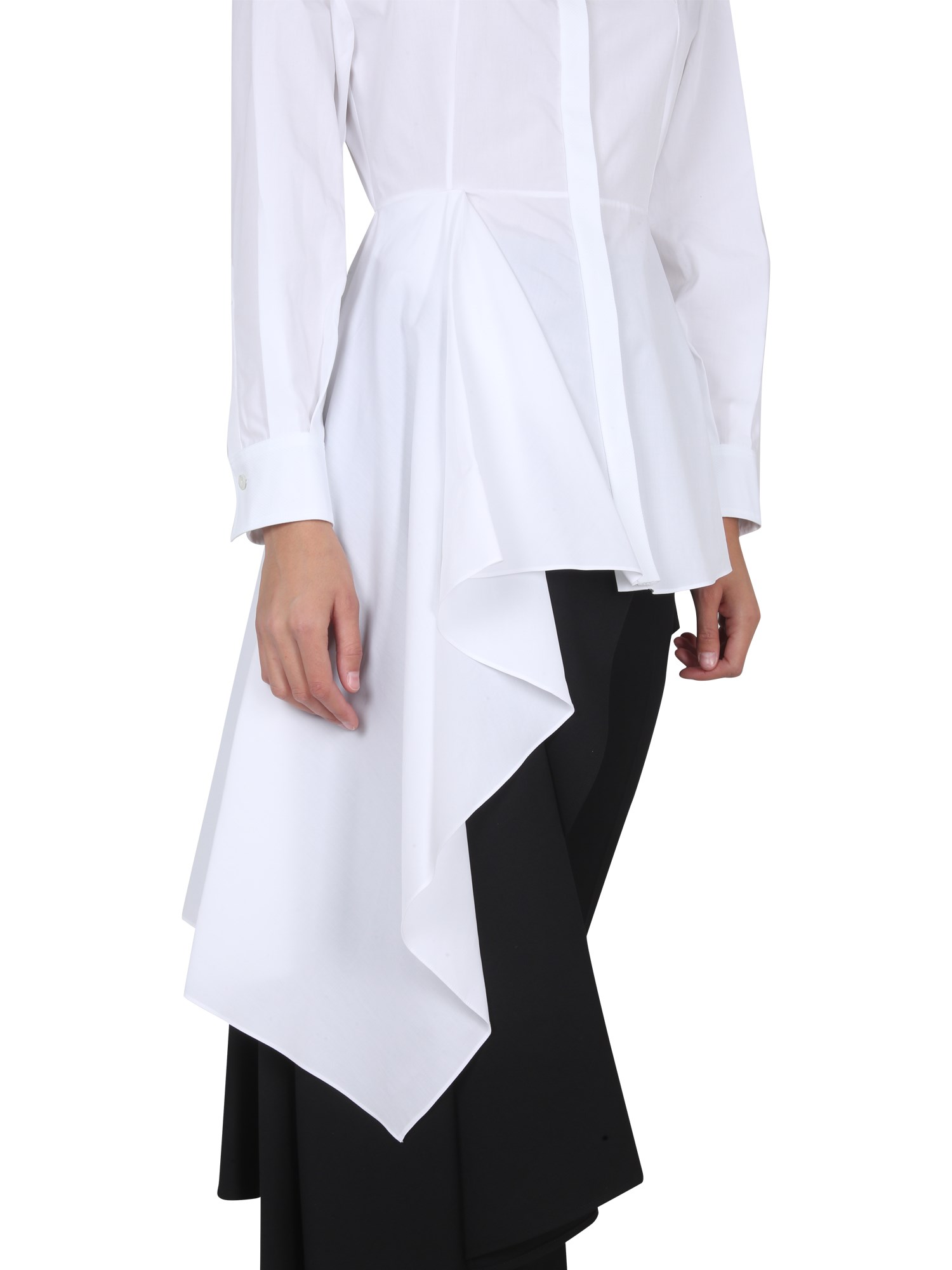 ALEXANDER McQUEEN    ASYMMETRIC POPLIN SHIRT