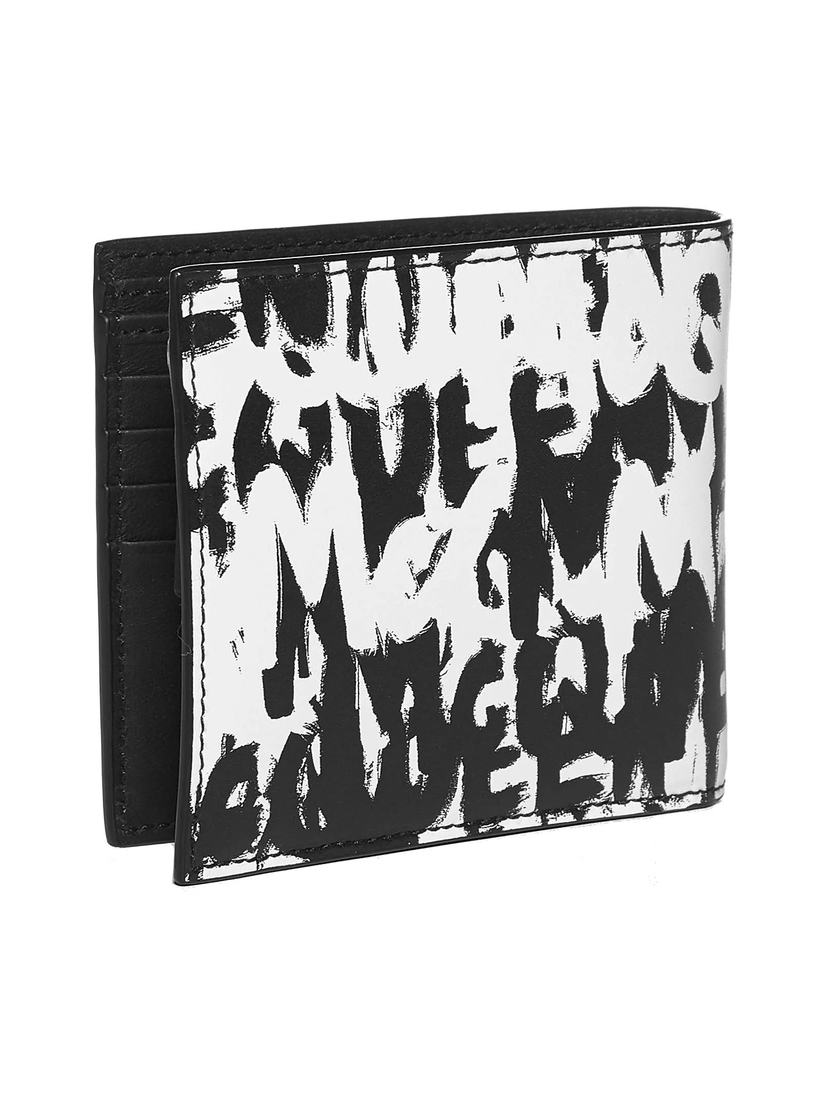 Alexander McQueen Graffiti Logo Printed Bi-Fold Wallet