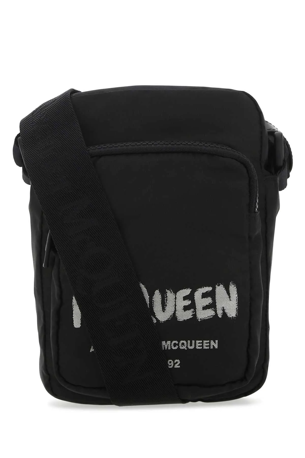 Alexander McQueen Graffiti Logo Zipped Mini Messenger Bag