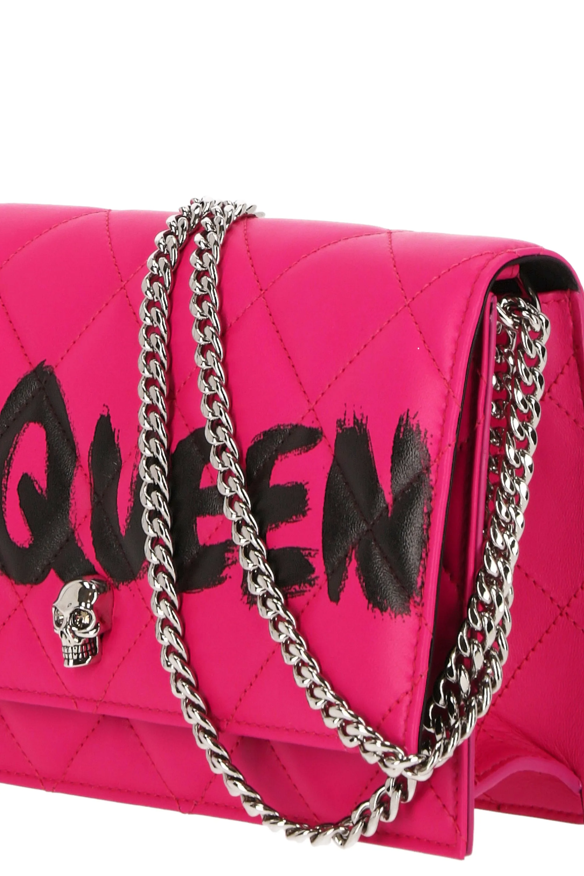 Alexander McQueen Logo Printed Quilted Chain-Linked Crossbody Bag