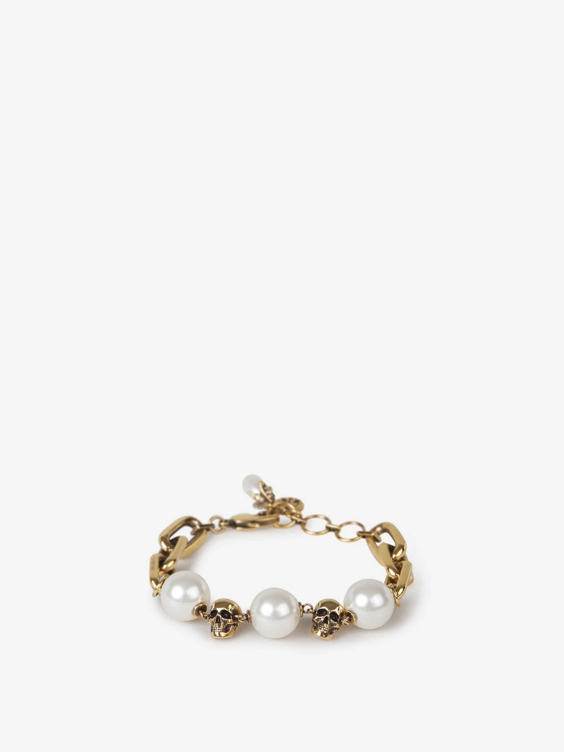 Alexander McQueen Pulsera Pearl-like Skull Chain 