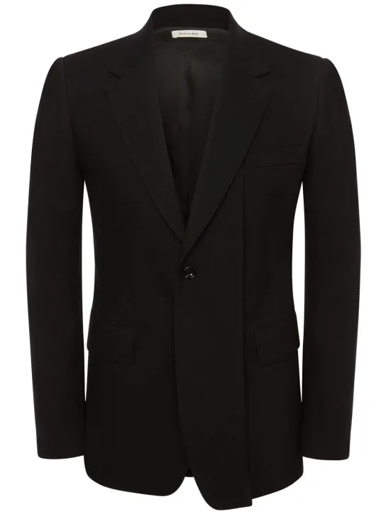 Alexander McQueen   Single breast wool gabardine blazer 