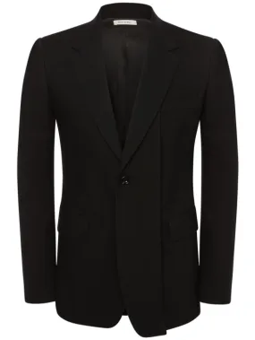 Alexander McQueen   Single breast wool gabardine blazer 