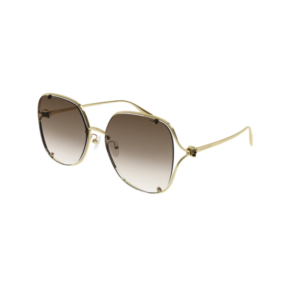 Alexander Mcqueen Sunglass Woman Gold Brown AM0366S-002