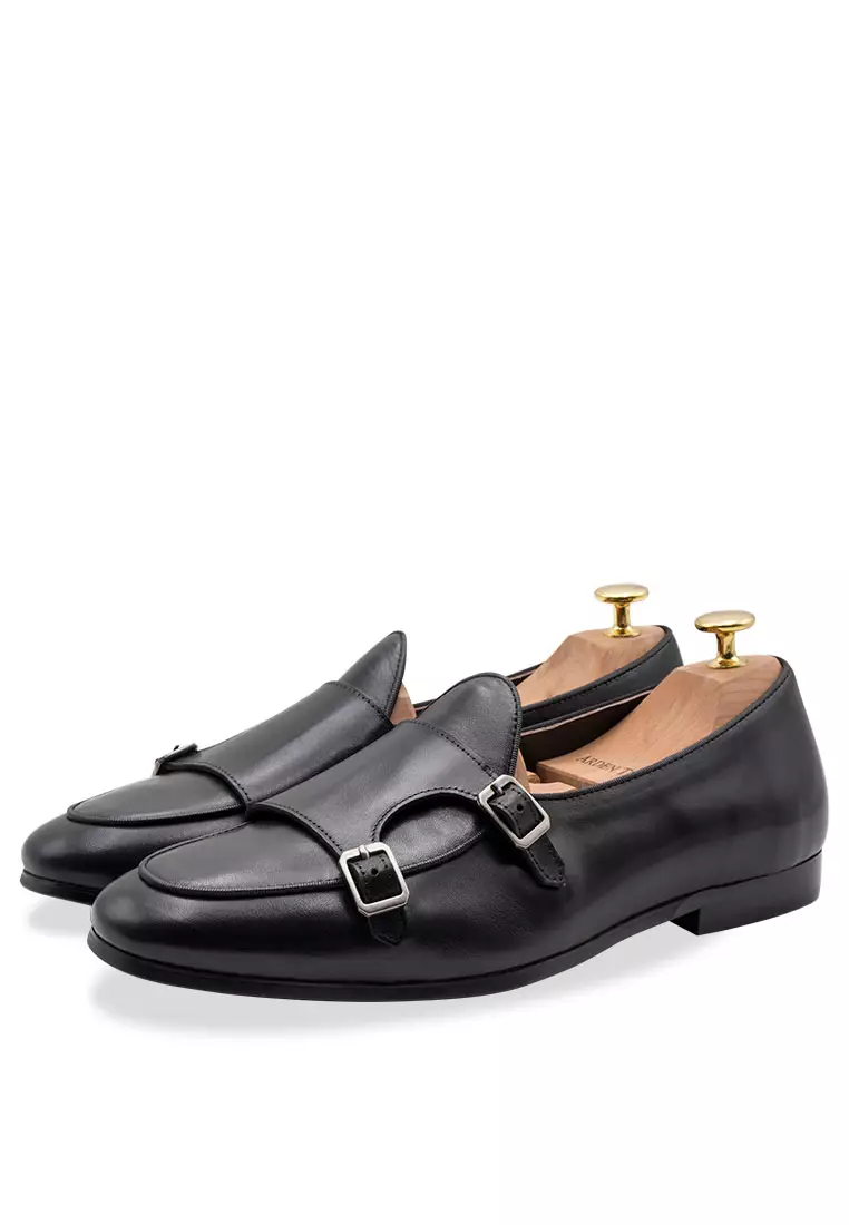 Arden Teal Tuerto Black Double Monk Loafer