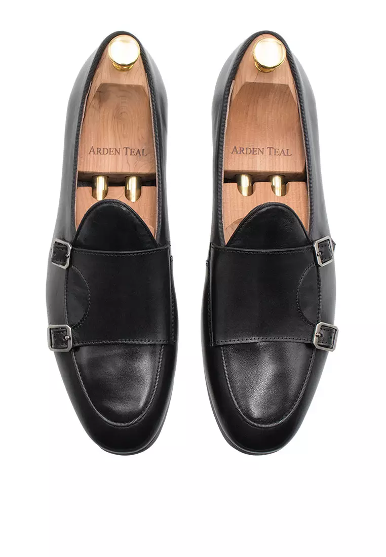 Arden Teal Tuerto Black Double Monk Loafer