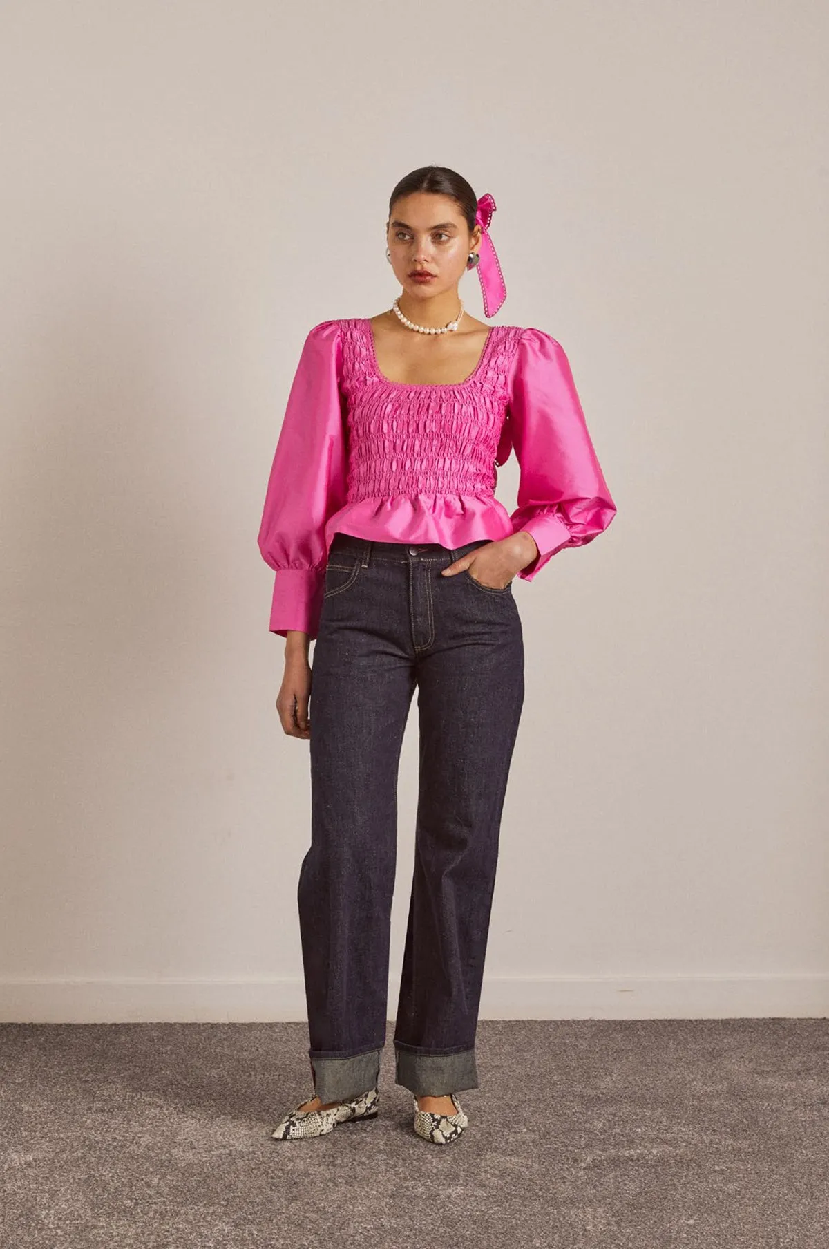 Ariana Blouse Pink Taffeta