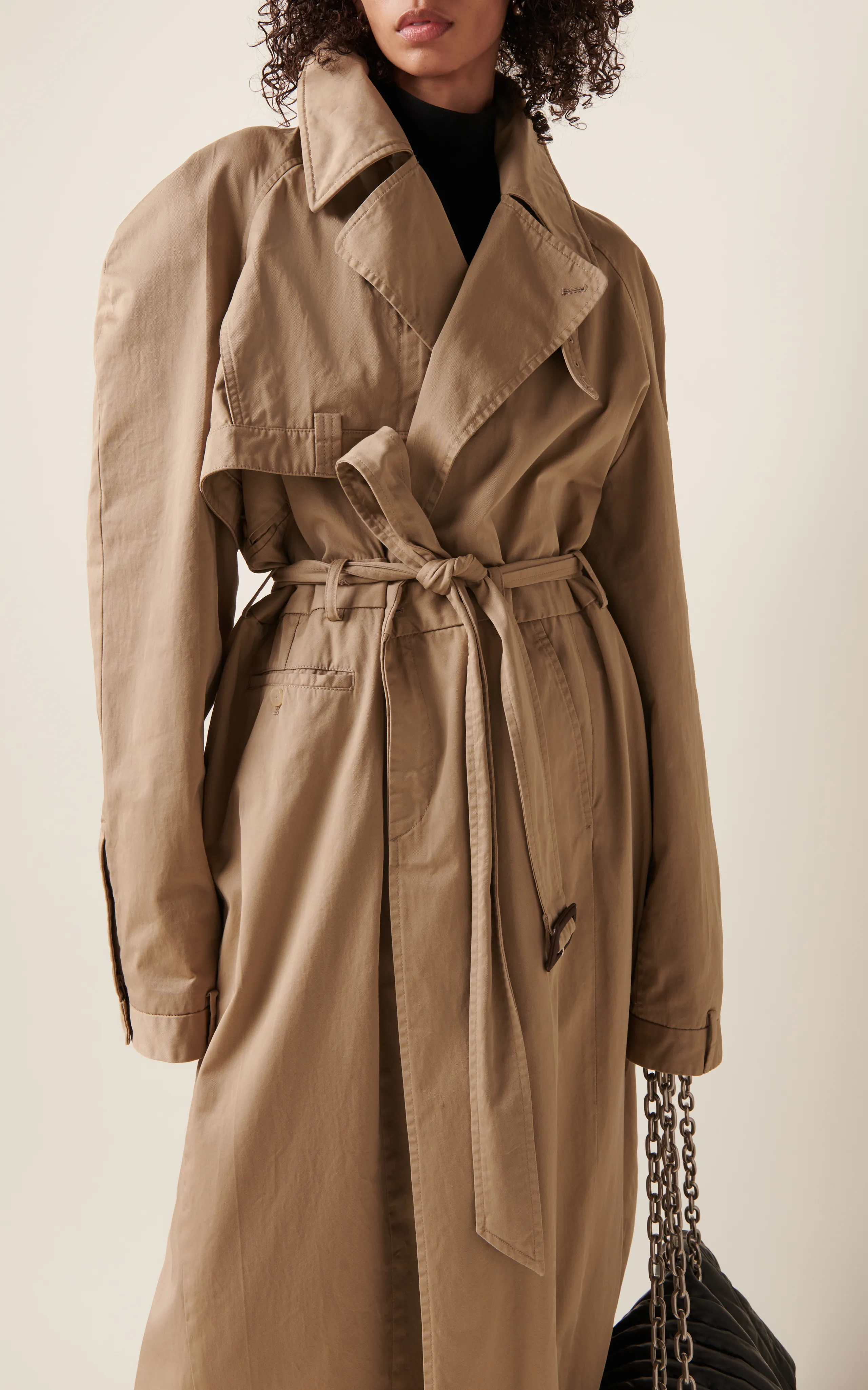 Balenciaga Deconstructed Cotton Twill Trench Coat