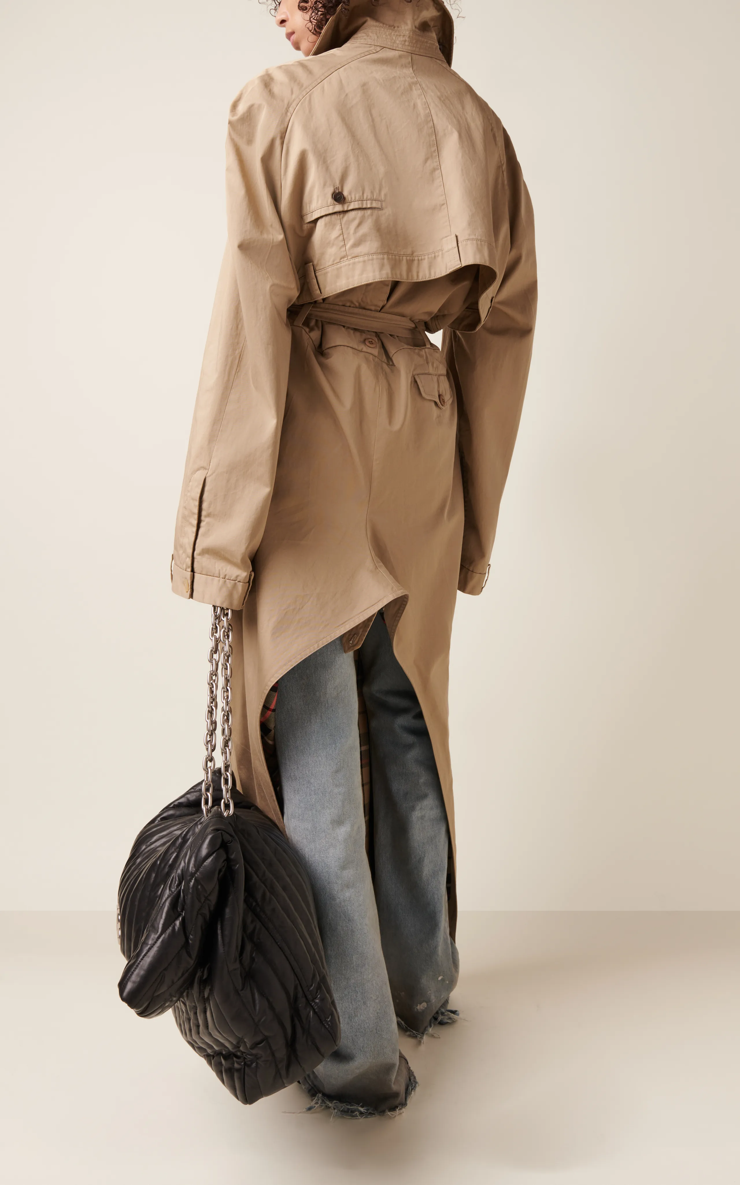 Balenciaga Deconstructed Cotton Twill Trench Coat