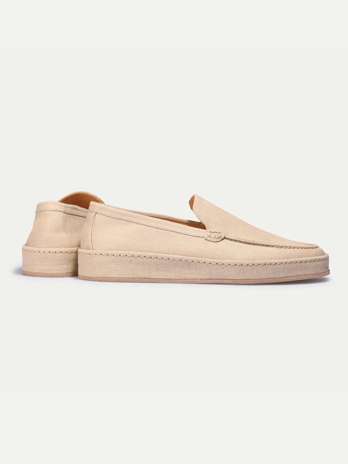 Beige Linen Voyager Loafer