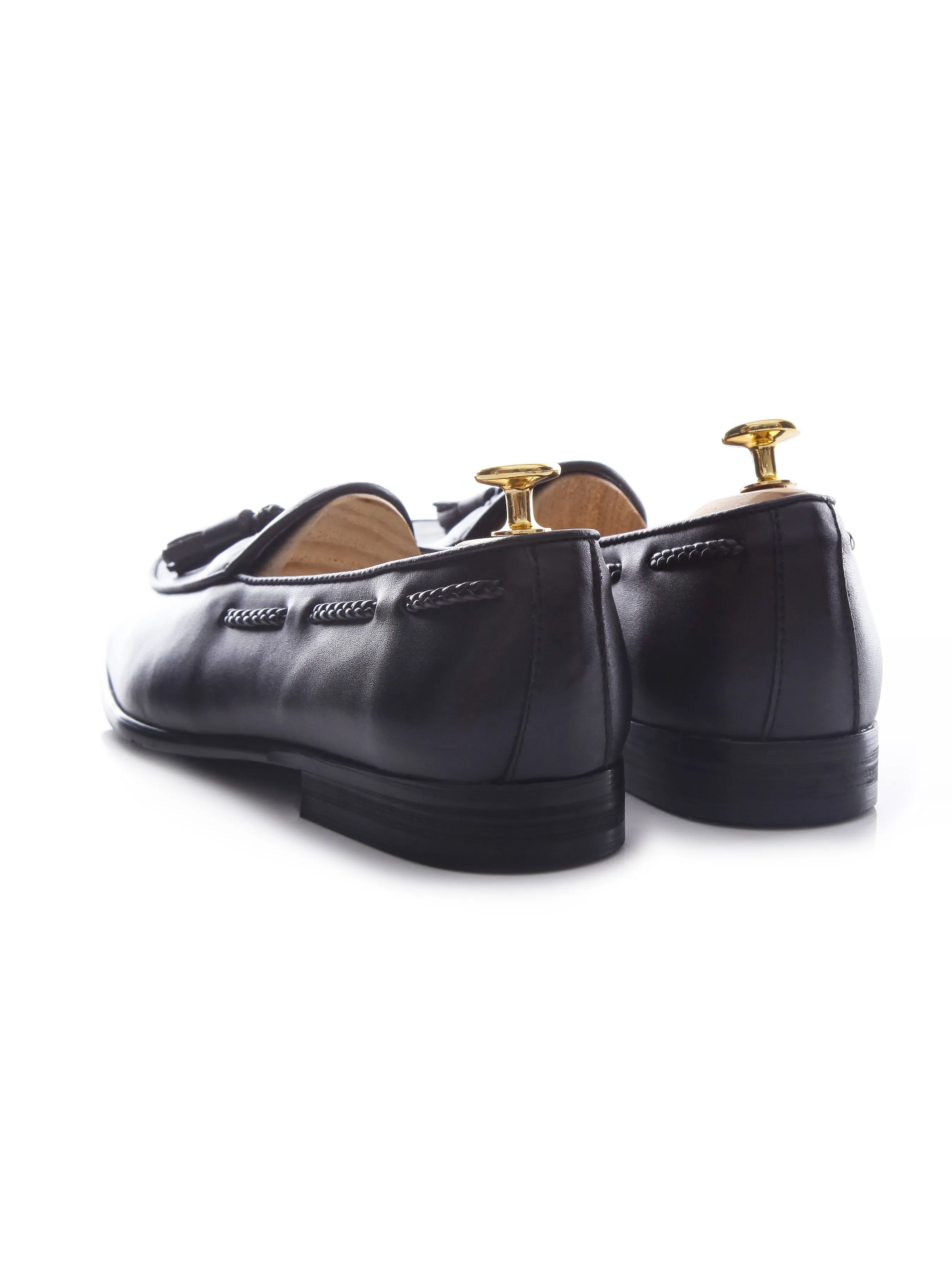 Belgian Loafer With Tassel - Black Leather