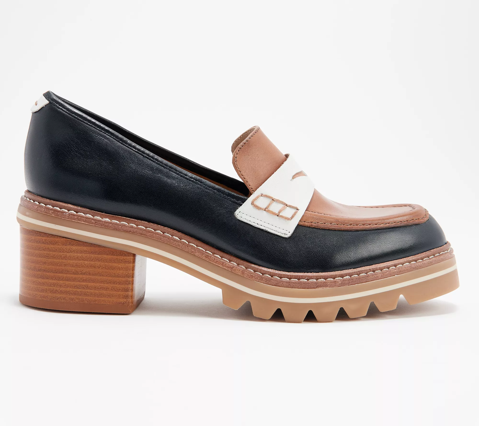 Bernardo Leather Lug Sole Platform Loafer - Selma