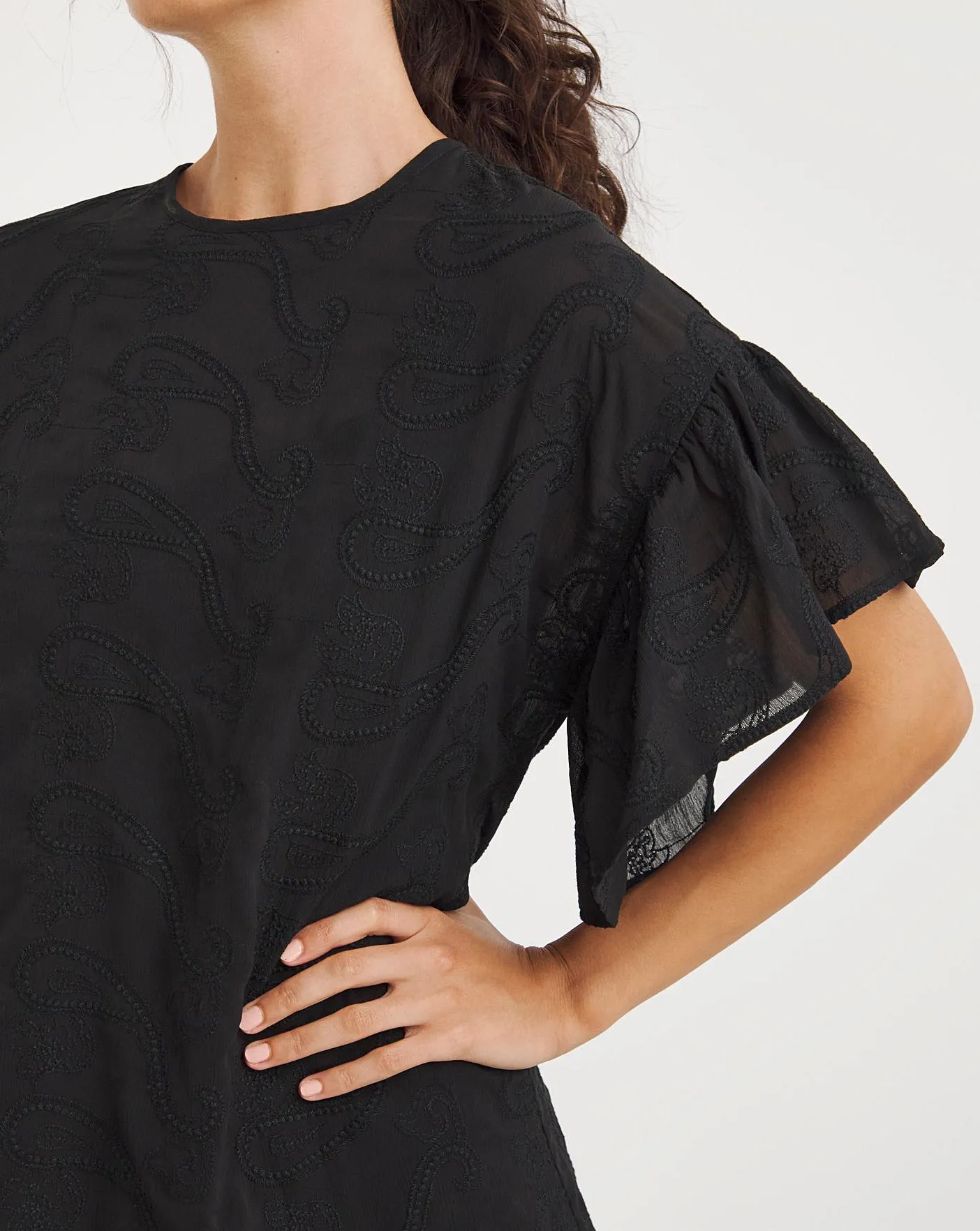 Black Embroidered Blouse