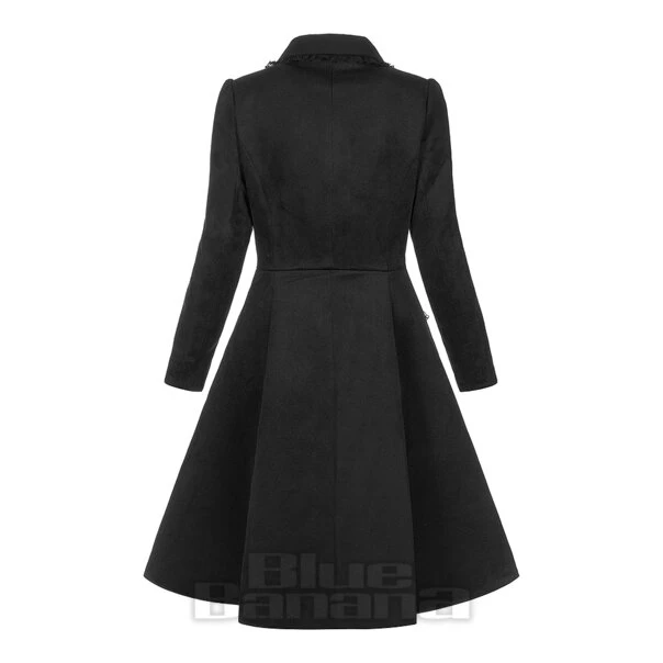 Bleeding Heart Lace Trim Coat (Black)