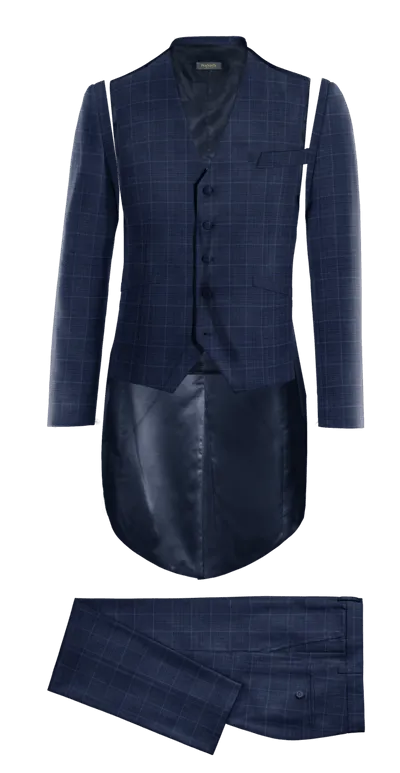 Blue morning coat with blue waistcoat