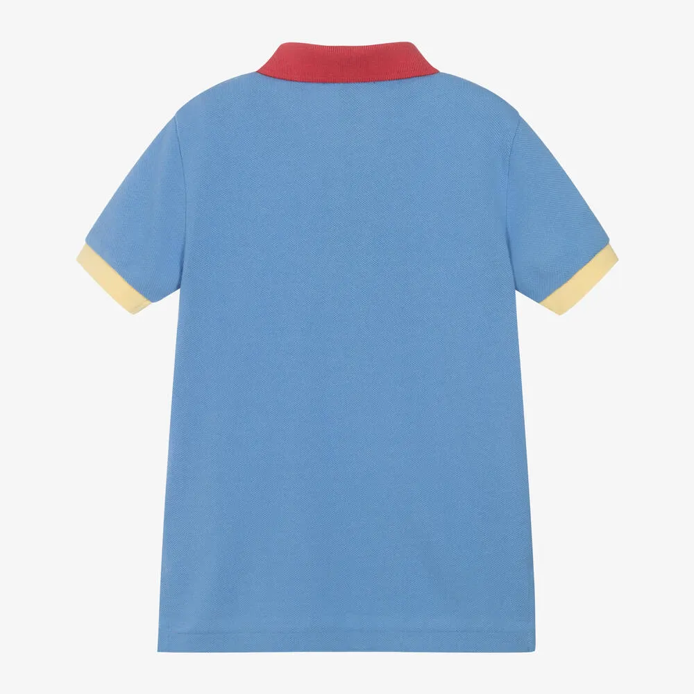 Boys Blue Cotton Polo Shirt