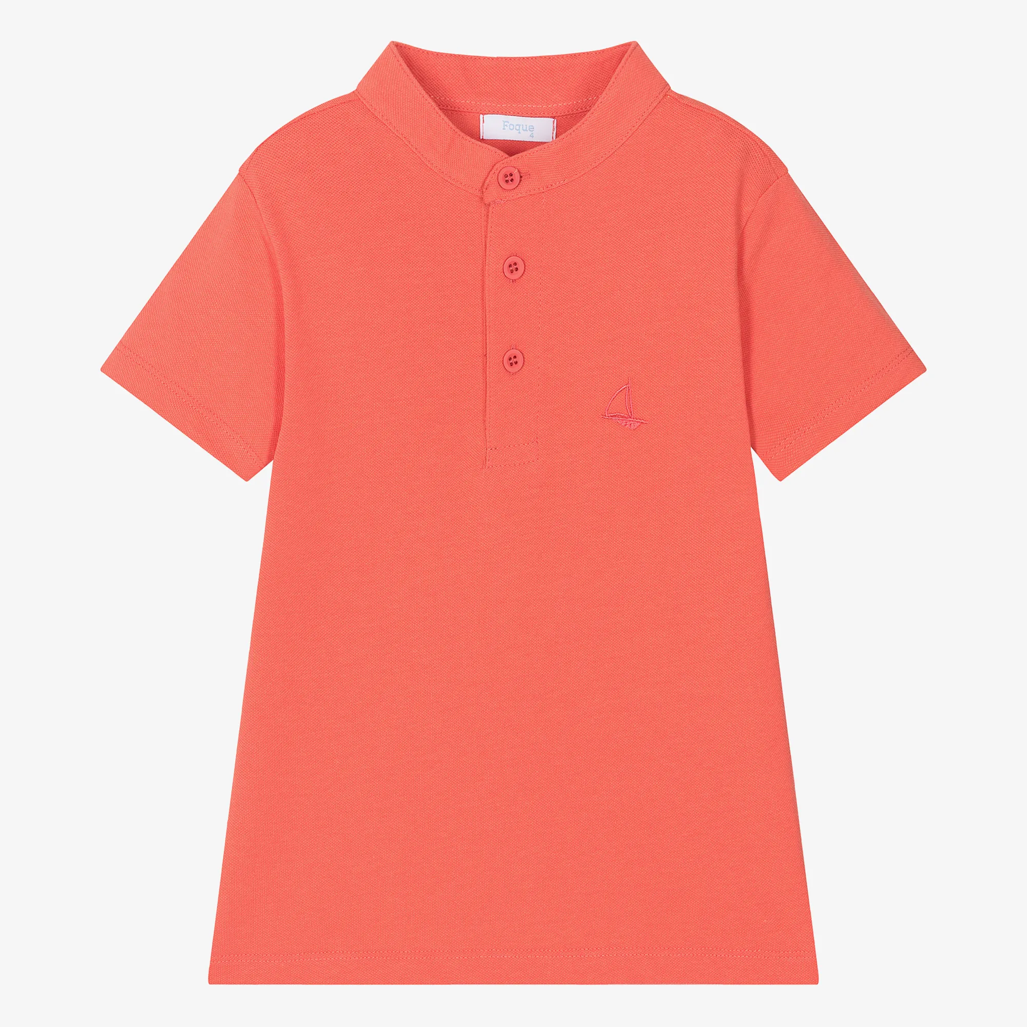 Boys Orange Cotton Polo Shirt