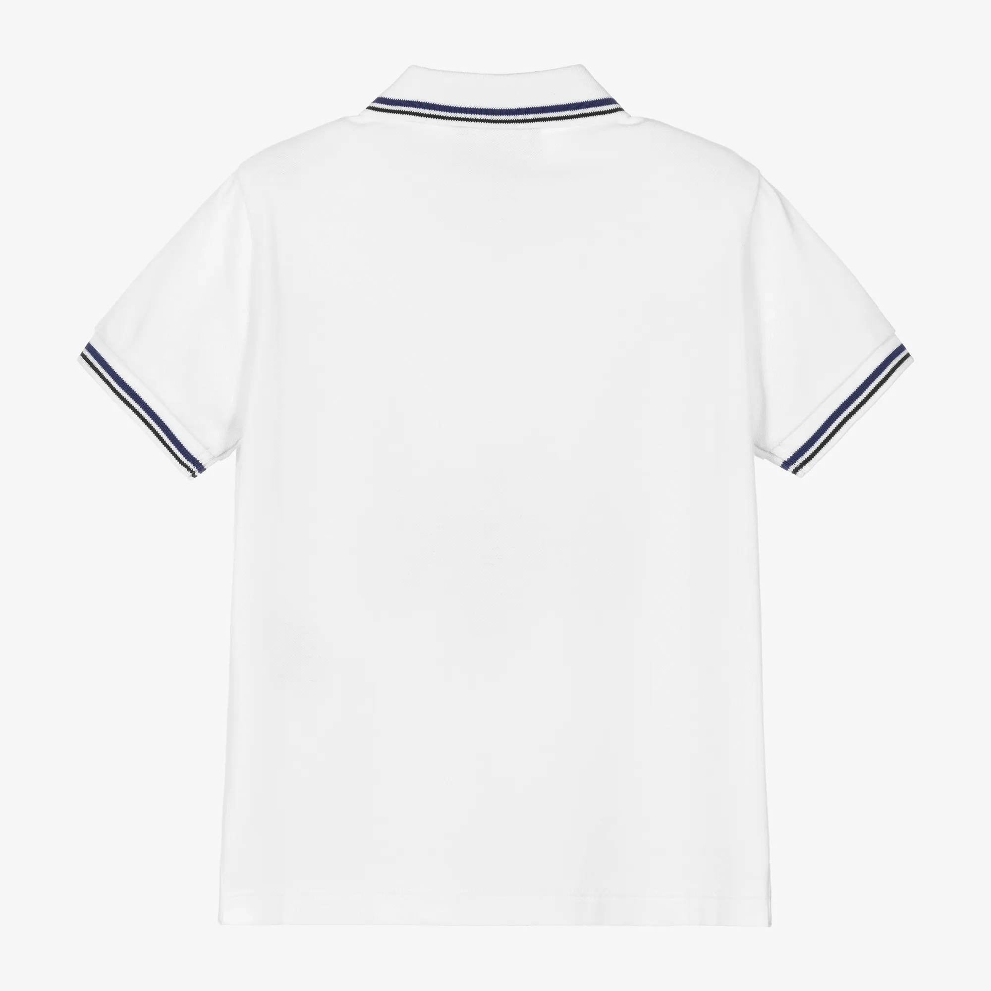 Boys White Cotton Polo Shirt